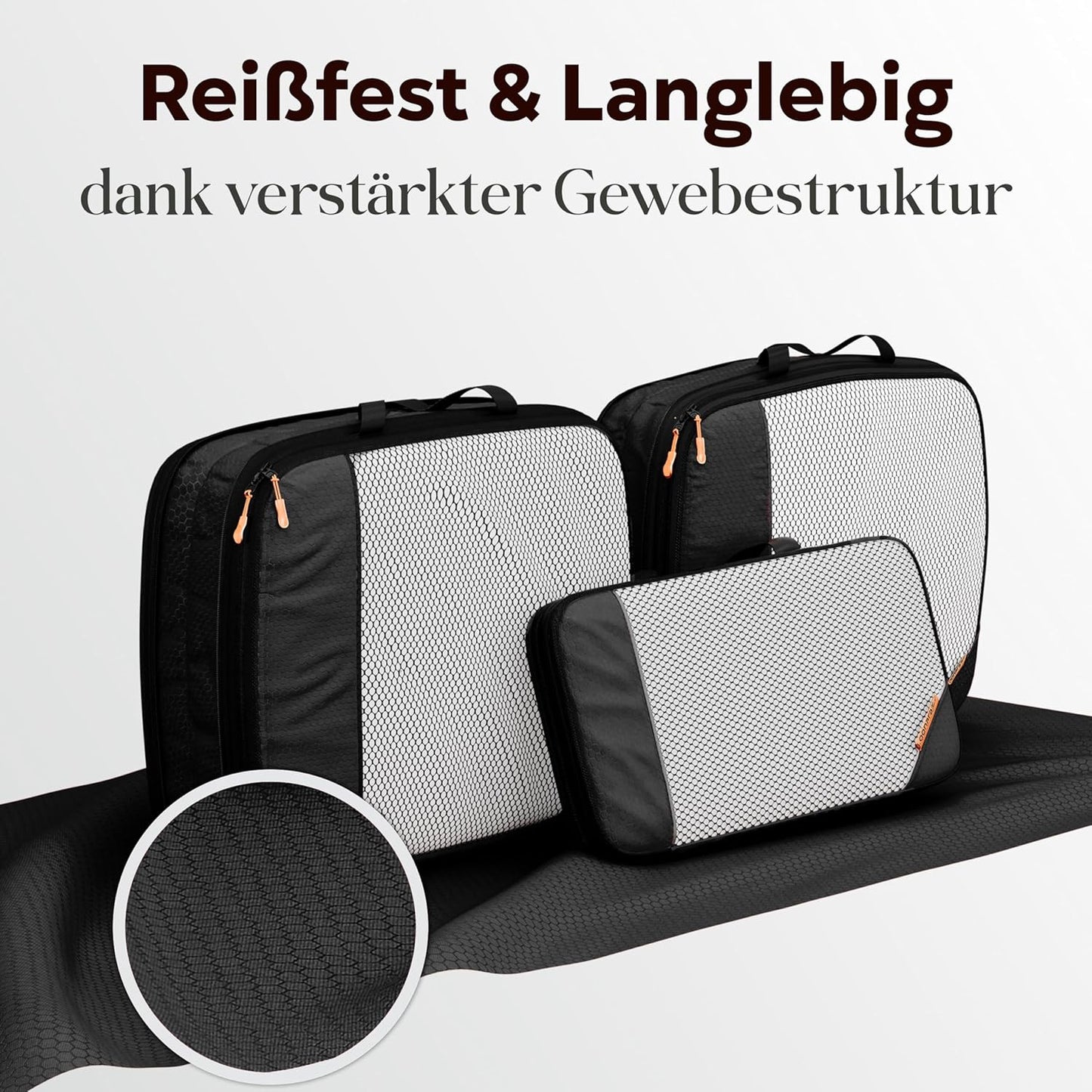 loonara Travel Reisorganizer Set - Zwart - 3 Onderdelen