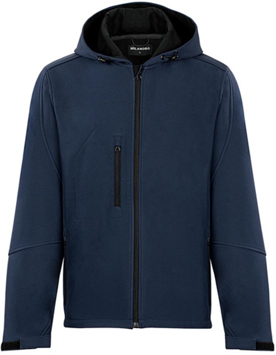 Milanoro - Wind- en waterdichte jasjes - Jas met kap - Navy - XXL