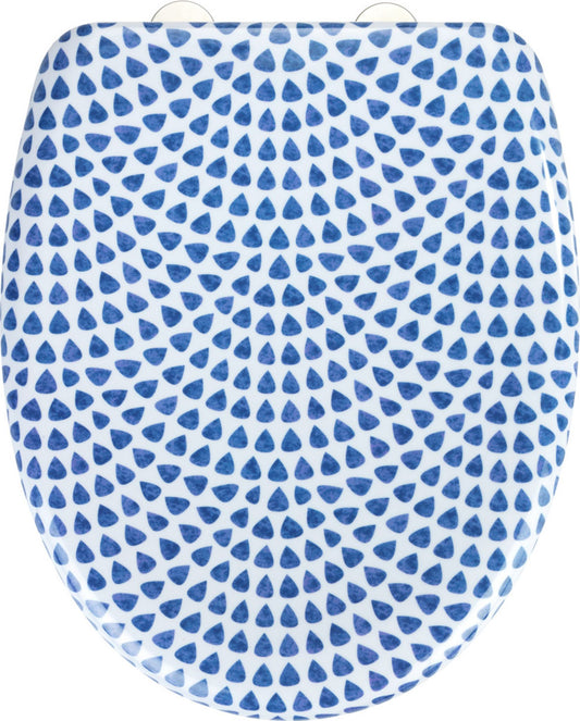 Wenko WC-bril Sevilla Duroplast met Soft-Close Systeem - 38 x 45 cm - Blauw Wit