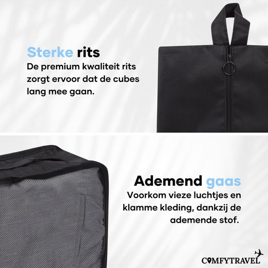 Comfytravel Verpakkingskubussen Set - Koffer / Rugzak Reizen Organizer - Reisaccessoires - Waterdicht / 8 Stuks