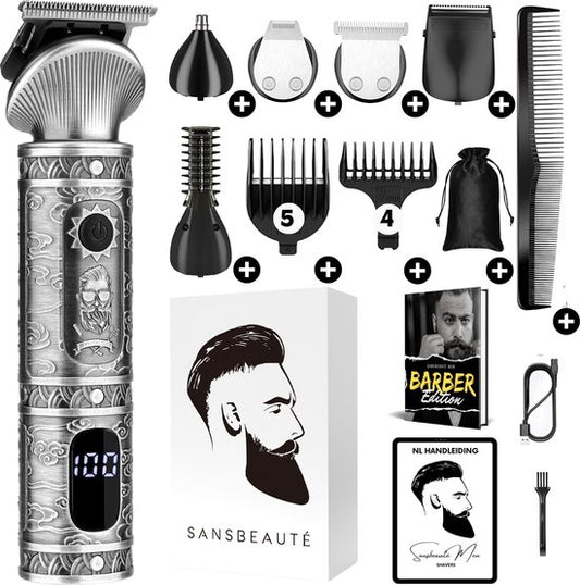 6-in-1 Baardtrimmer Mannen – Bodygroomer – Incl. 6 Opzetstukken – Neus & Oor – Multigroomer
