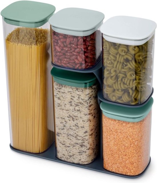 Joseph Joseph Editions Vershouddozen - Voorraadpot met Standaard - Set van 5 Stuks - Groen