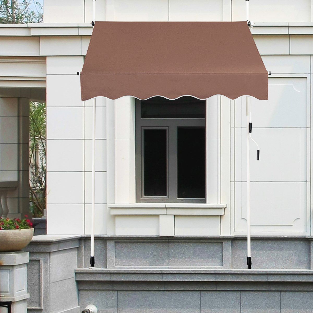 Coast Klemmarkies 150 cm - Uitschuifbaar zonnescherm - Hoogte verstelbaar - UV-bestendig - Koffiebruin