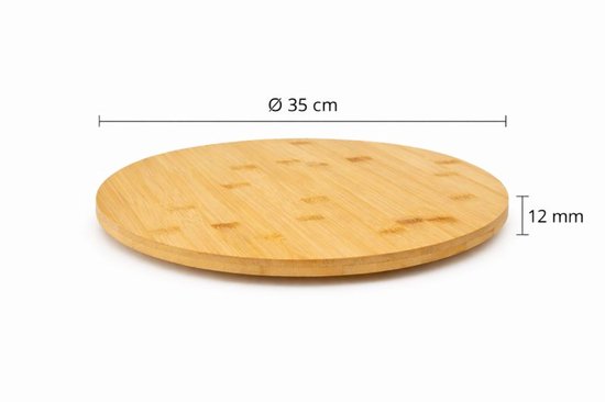 Ceruzo Lazy Susan - Draaibaar Dienblad - Ø 35cm - Draaiplateau -Serveerbord-Bamboe