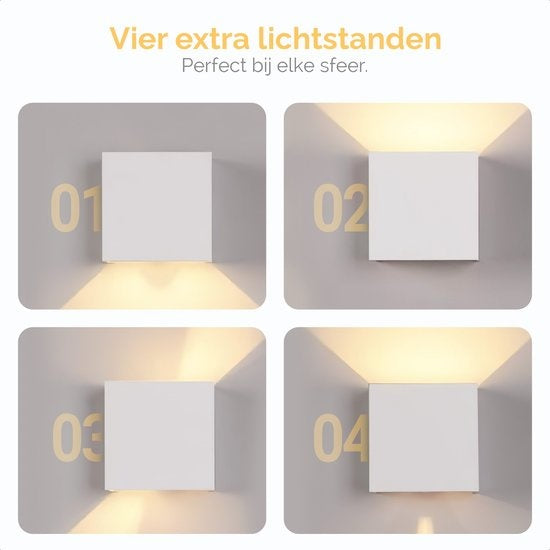 Goliving lamp – Wandlamp wit binnen en buiten – Kubuslamp industrieel – Waterdichte LED-verlichting - Energiezuinig en roestvrij - 10 x 10 x 10 cm