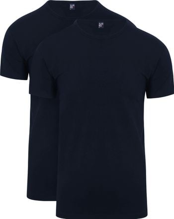 Alan Red - S - Ottawa T-shirt in een dubbele verpakking - Stretch - Heren - Navy