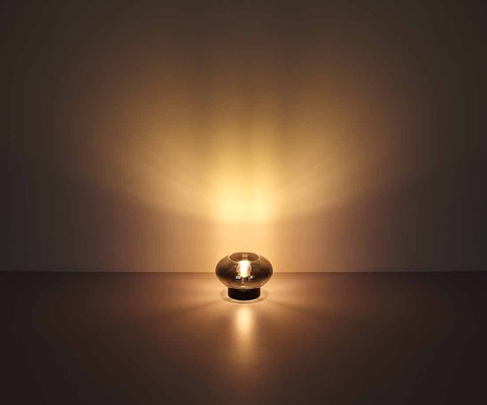 Globo - hanglamp - Shaun - zwart - glas smoke glas - grote eettafellamp - E27 - 15572-4H