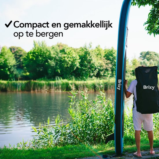 Brixy SUP Board - Opblaasbaar Paddle Board - Complete Set - 285 cm - Max. 150 kg - Mintgroen