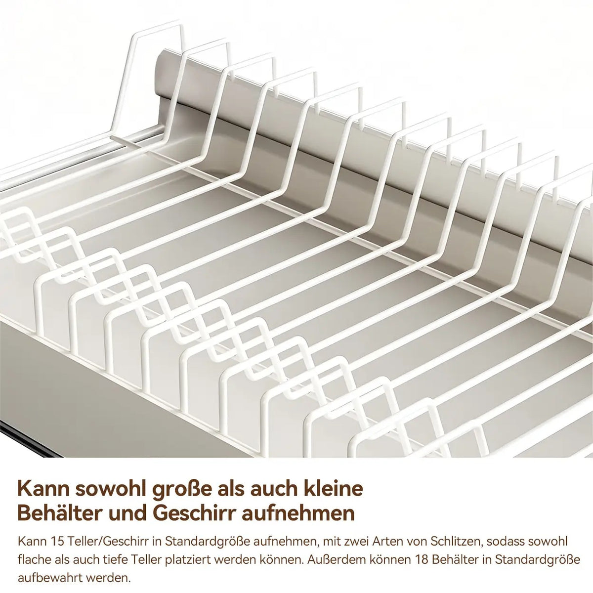 VIVREAL S3825W Uittrekbaar Afdruiprek met Lekbak - 39 x 25,2 x 8 cm