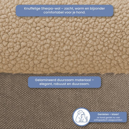 ELONEO Orthopedisch Hondenbed – S – Bruin