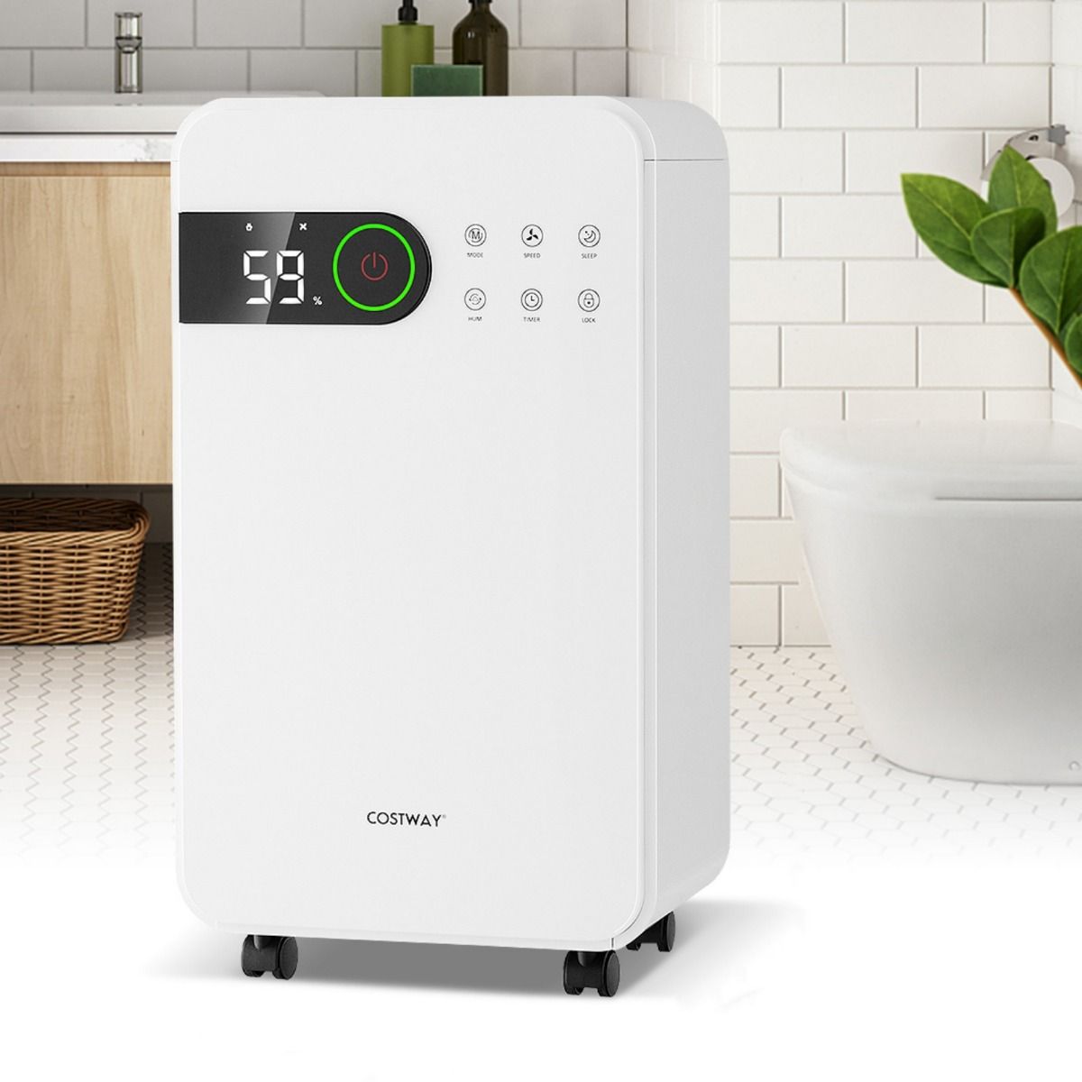 Coast Luchtontvochtiger - 2,3 liter waterreservoir - Slaapmodus - 24-uurs timer - Wit