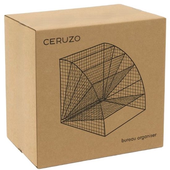 Ceruzo Brievenbak – Bureauorganiser 6 Vakken – Metaal – Industriële Stijl – 35x28x28 cm