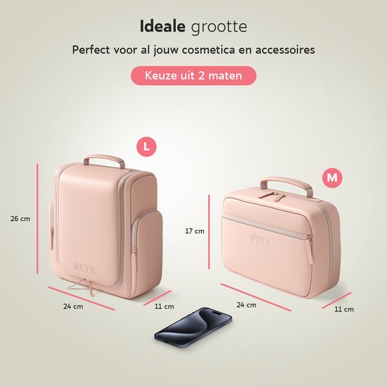 ONYX Toilettas Roze - 11x26x24cm - 7.0L - PU materiaal