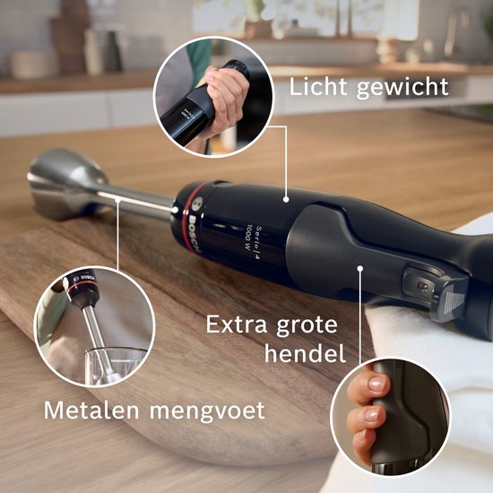 Bosch Serie 4 MSM4B620 - ErgoMaster staafmixer - 1000 W - Zwart