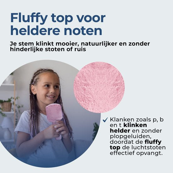 Denver Karaoke Microfoon Bluetooth – Draadloos – Speaker met Fluffy Afwerking – Karaoke Set – AUX - MicroSD – KMS30RO