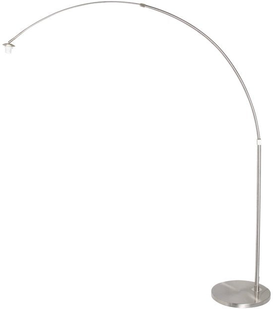 Vloerlampen Staal kleurige booglamp Sparkled Light 7268ST hoogte uitschuifbaar en kantelbaar Steinhauer