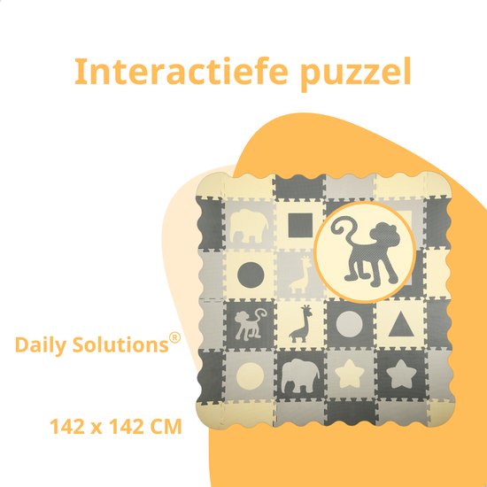 Puzzelmat Baby - Speelmat Foam Opvouwbaar - Speelmat Baby - Baby Speelmat - Grijs