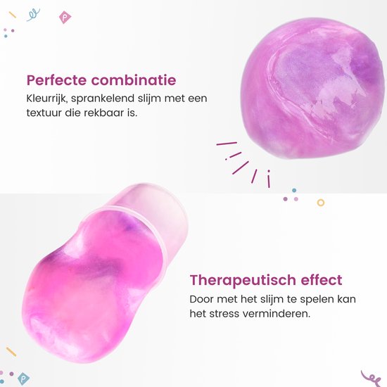 Partizzle 24x Unicorn Slijm Pakket - Eenhoorn Uitdeelcadeautjes - Grabbelton Maken Slime Speelgoed - Traktatie Cadeautjes voor Kinderen - Roze