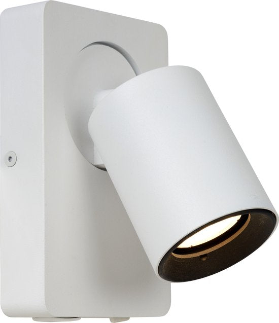 Lucide NIGEL - Bedlamp / Wandlamp - LED Dim to warm - CCT - GU10 - 1x5W 2200K/3000K - Met USB oplaadpunt - Wit