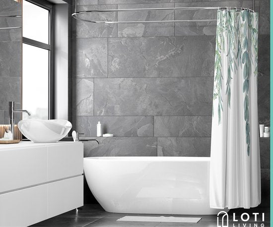 Loti Living Douchegordijn Anti Schimmel – Hangplant - Inclusief ringen – Waterdicht - Polyester - Douchegordijn 180x200 cm