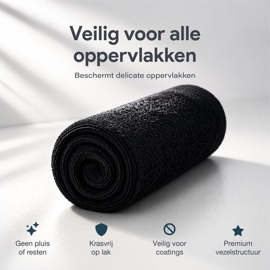 Luft ultra absorberende Microvezel Droogdoek - 60 x 80 - Badkamer en Auto - Microvezeldoekjes - Sterk - Zwart - 1300 GSM