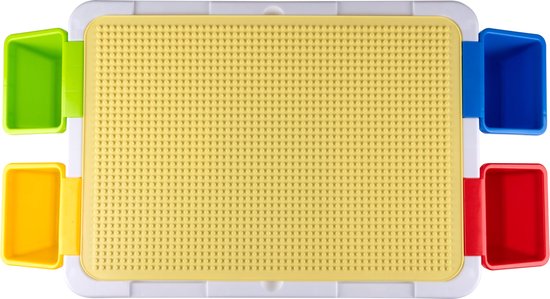 Eddy Toys 300-Delige Set Speelgoed - Speeltafel: 48 x 35 x 31 Cm  - 291 Bouwblokken - Opbergruimte - Plastic