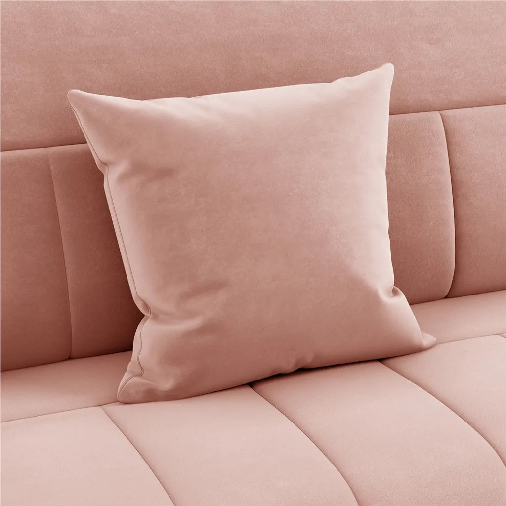 Yaheetech 2-zits Bank met Armleuningen en 2 Lendekussens - Roze - 143,5 x 71,5 x 75,5 cm
