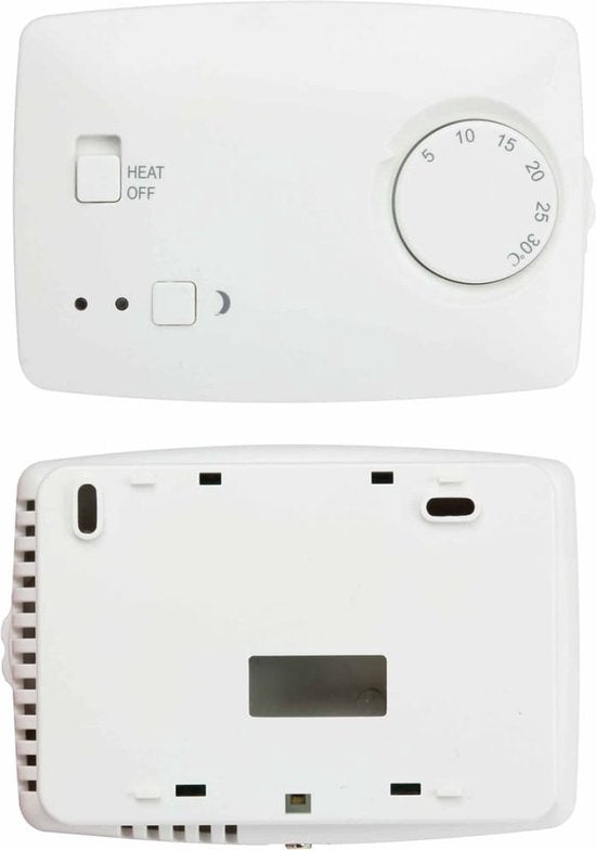 Perel Kamerthermostaat - 5 t/m 30°C - 1600W & 230V  - 30x106x166mm - Wit