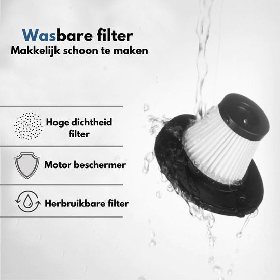 VAIVE Kruimelzuiger – Snoerloos & Incl. Accessoires – 120 W – 0,5 liter – Zwart