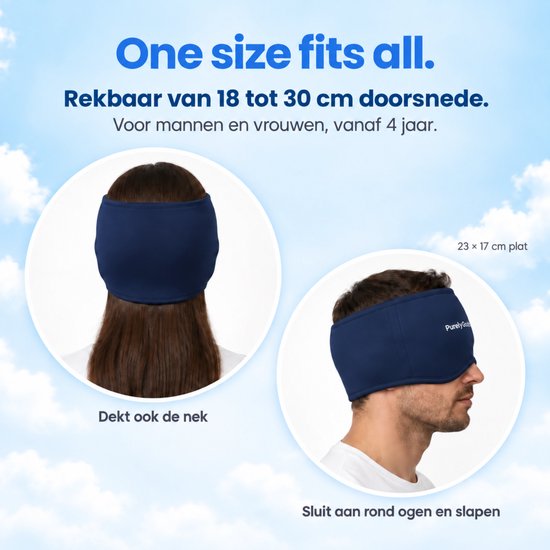 PurelyGoods® Migraine Masker 600 g - Coldpack met Diepvrieszak - Blauw
