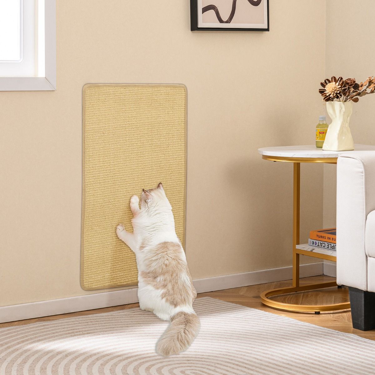 Coast Krabmatten Set - sisal - zelfklevend - 80 x 50 cm - natuurlijk