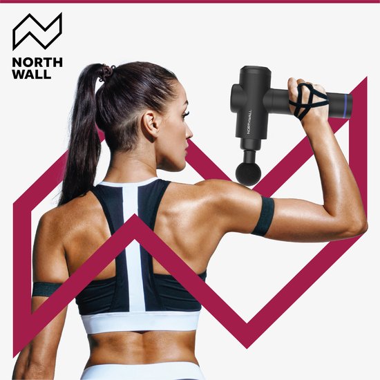 Northwall Massage Gun Professioneel Prime - Massage Pistool Inclusief Koffer en 7 Opzetstukken incl. Eikenhouten Massagekop - Krachtig en Draadloos Sport en Relax Massage Apparaat
