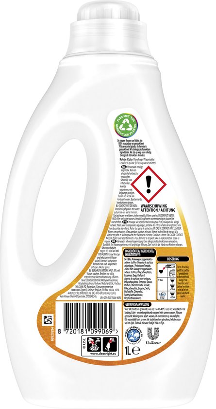 Robijn Vloeibaar Wasmiddel - Color - met 90% biologisch afbreekbare ingrediënten - 20 wasbeurten