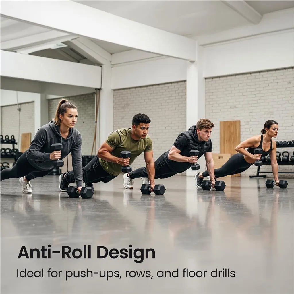 Yaheetech Halterset 2 x 10 kg – Zwart – Rubber Hex Dumbbells – 32 x 13,5 x 12 cm