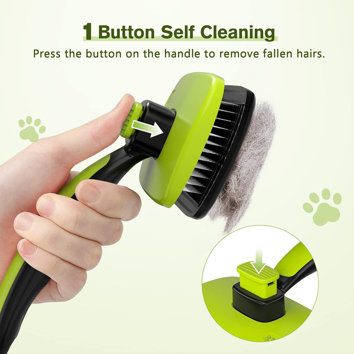 Pecute uitschuifbare huisdierenkam - klein - groen/zwart