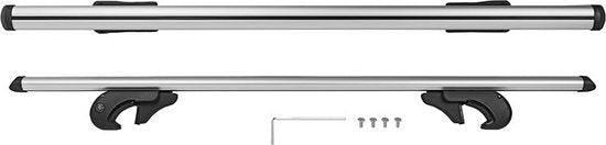 Pro Plus Dakraildrager - Lengte 120 cm - Aluminium - Maximale Belasting 90 kilo - 2 stuks