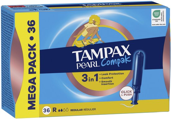 Tampax Pearl Compak Regular Tampons Met Inbrenghuls x36
