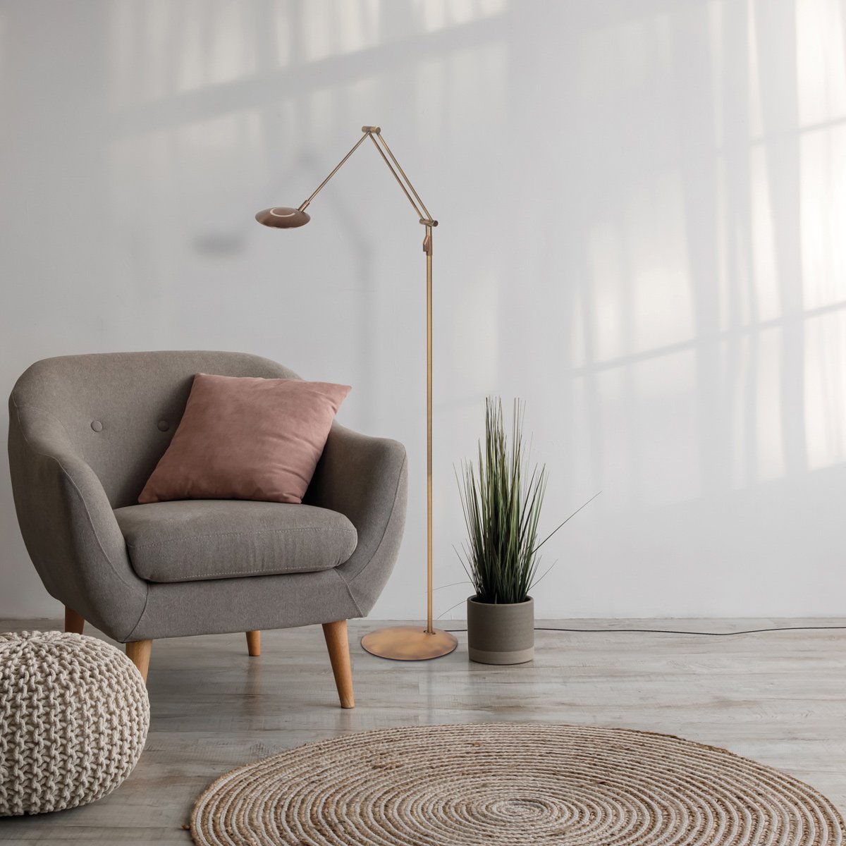 Steinhauer Exclusive - vloerlamp - Zenith2 - brons - kunststof metaal - designlamp - LED - 4391BR