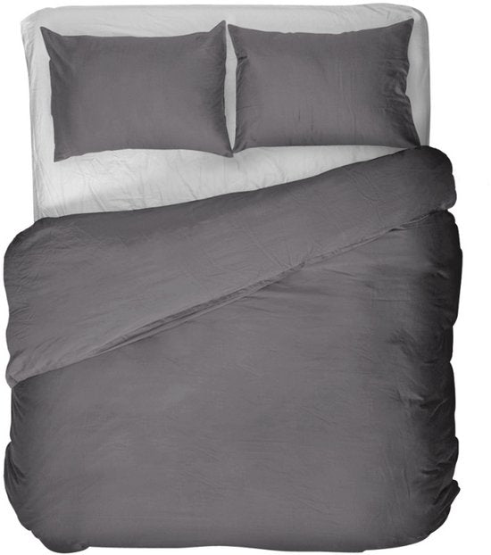 Kayori Satijn Dekbedovertrek Saya 240x200/220 cm + 2 slopen – Antracite – 100% Katoensatijn