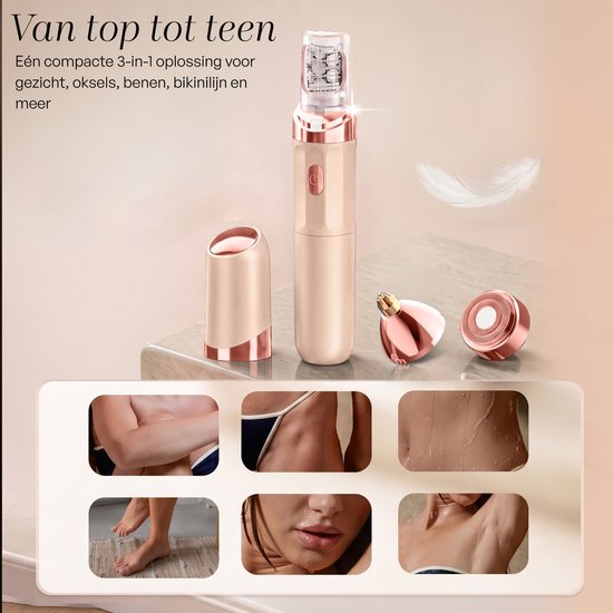 Sansbeauté 3 in 1 Epilator voor Vrouwen PocketPRO met Travel Bag - Epileerapparaat Dames - Epilator - Gezichtsepilator Vrouw - Gezichtsontharing Dames - Epilator Gezicht - Epilator Dames - Gezichtsepilator dames - Oplaadbaar - Rosé Roze