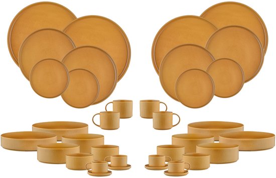 SCANDI Compleet Servies - 36 stuks - Oker