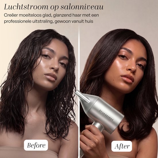 Sansbeauté® Föhn met Diffuser - Krullen - 110.000RPM - Ionische Haardroger met Borstel - 3 Standen - 3 Opzetstukken - Reisföhn - Sèche Cheveux - Krul Feun Set - Haarföhn met Defuser - Hair Blow Dryer - Kappersfohn - 2000W