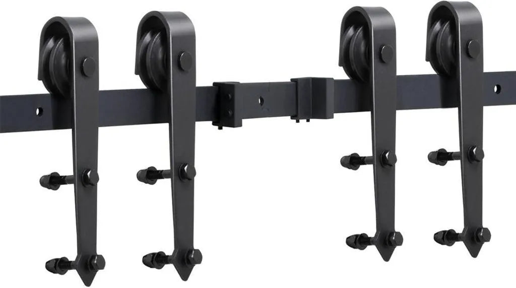 Yaheetech Schuifdeursysteem 366 cm met Montageset, Zwart