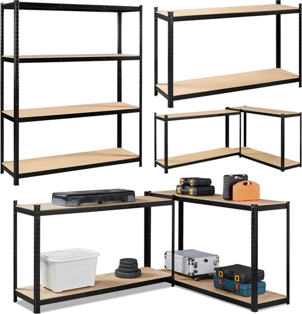 Yaheetech Stellingkast 180 x 150 x 45 cm - 4 Legplanken - 265 kg per Plank - Zwart