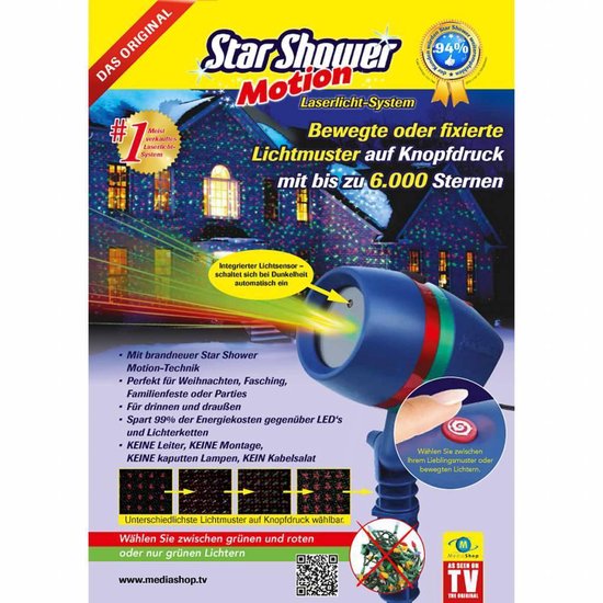 Kerst licht projector - Star Shower Motion (laser projector met bewegende patronen)