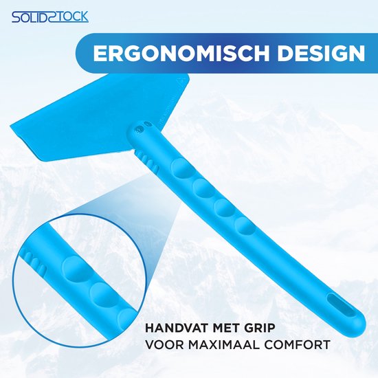 SolidStock IJskrabber Auto - Krabber Auto - Extra breed - Raamkrabber - Ergonomsich Design - Blauw