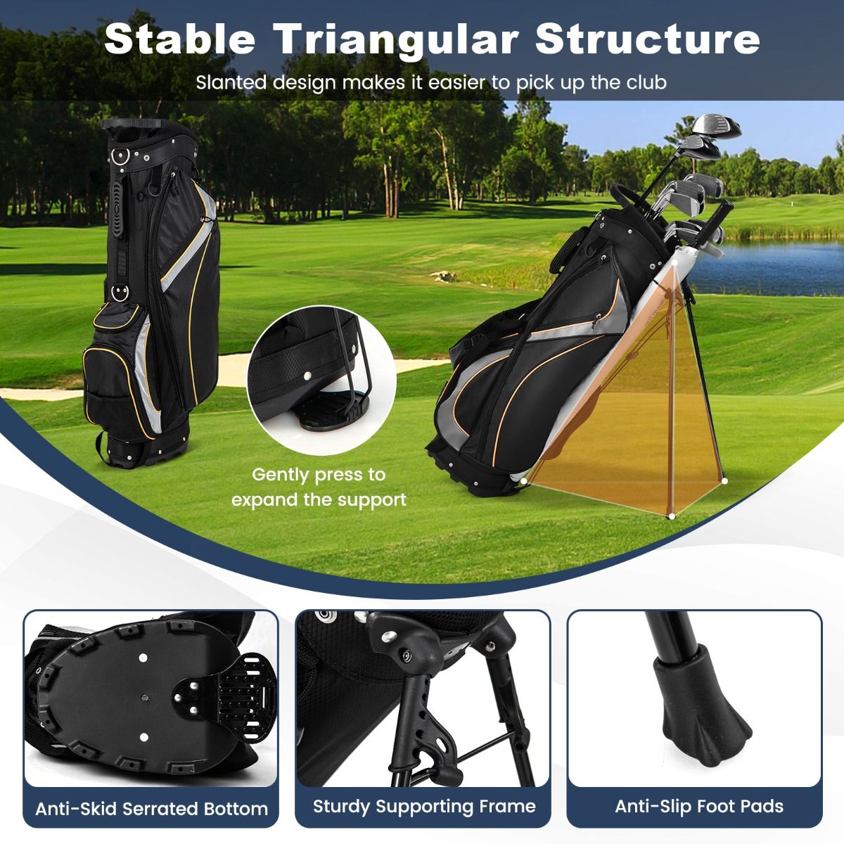 Coast Golftas - 8-vaks organizer - dubbel draagbandsysteem - zwart