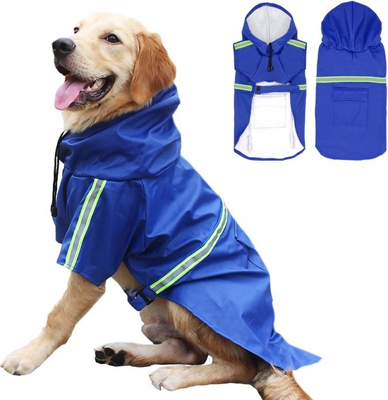Dutchwide - Hondenjas - Regenjas Hond - Blauw - Maat S