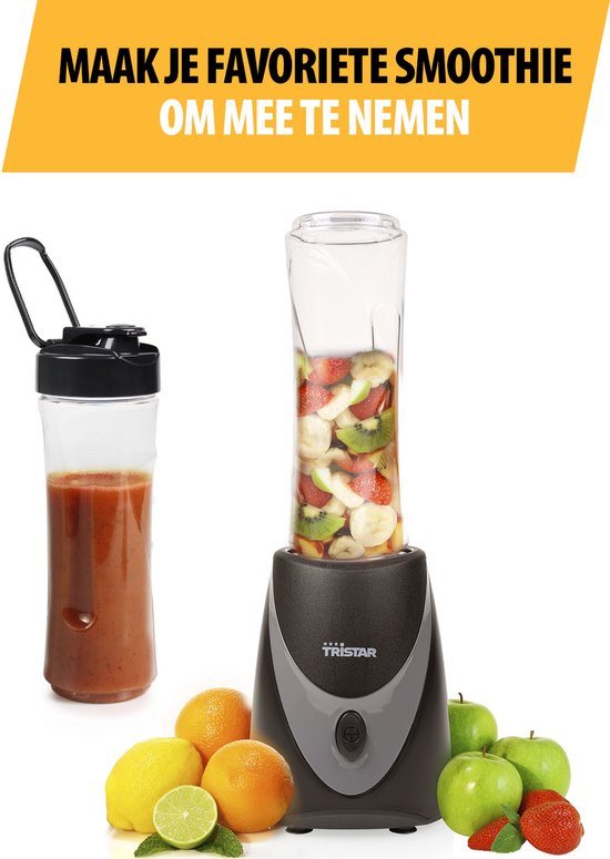 Tristar Blender 250W - BL-4485KL - 0,5L - Blender to go - Zwart