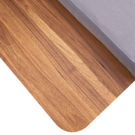 AXI Eos Loungeset met ligbed Wit met Hout-look PSPC – Hoekset met tafel - Gepoedercoat aluminium frame – Geïntegreerd ligbed - PSPC tafelblad
